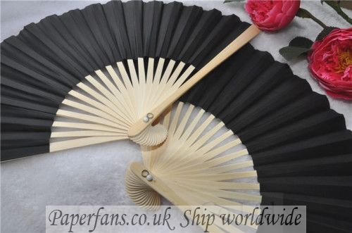 wedding-black-silk-fan