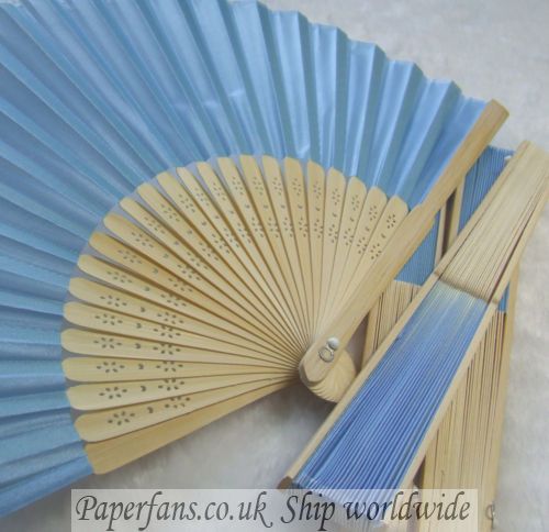 blue silk fan cheap wedding favors