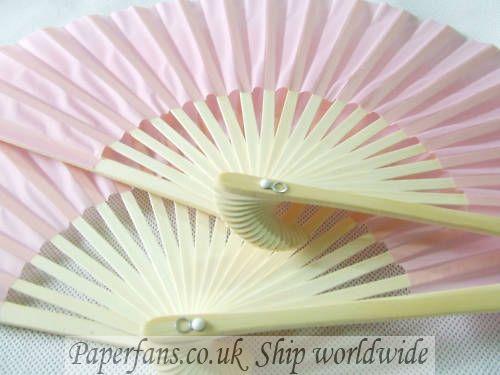 pink silk fan for wedding-