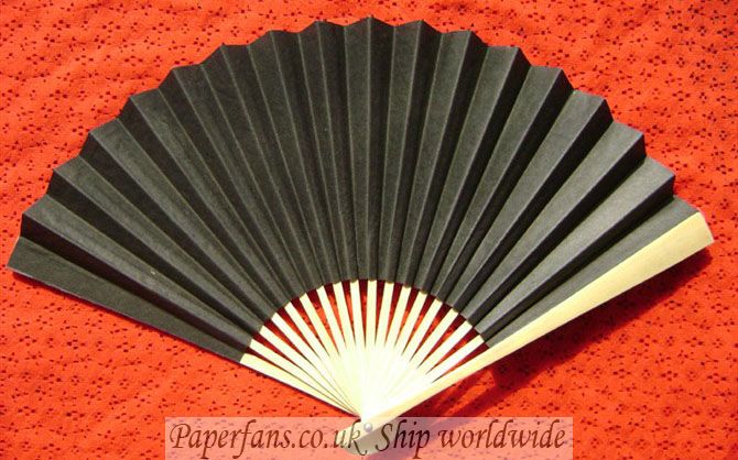 black paper fan reception wedding decor-