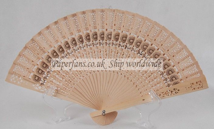 wooden hand fan sandalwood scent wedding favor