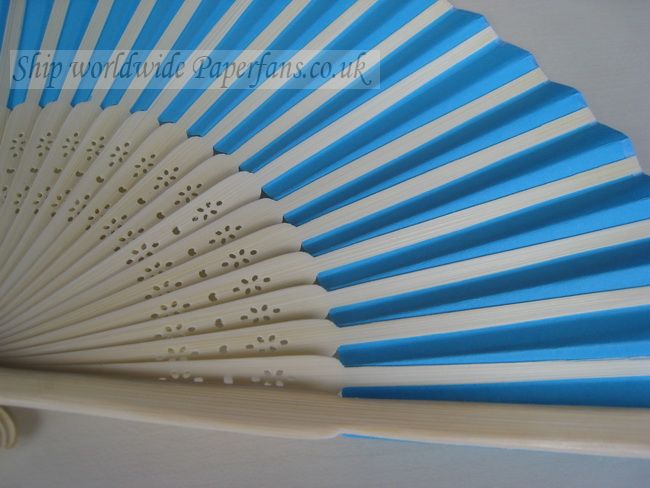 turquoise wedding paper folding fan-