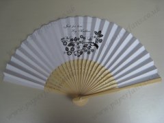 hand folding paper fans wedding