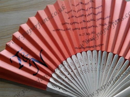 paper folding hand fans for wedding customized