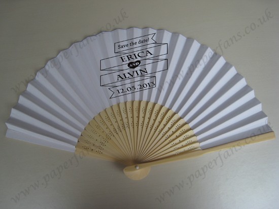personalized wedding decorative pape fans