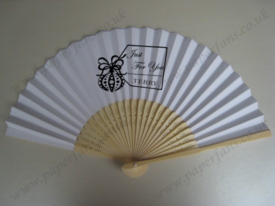 white color paper wedding souvenir fans personalized