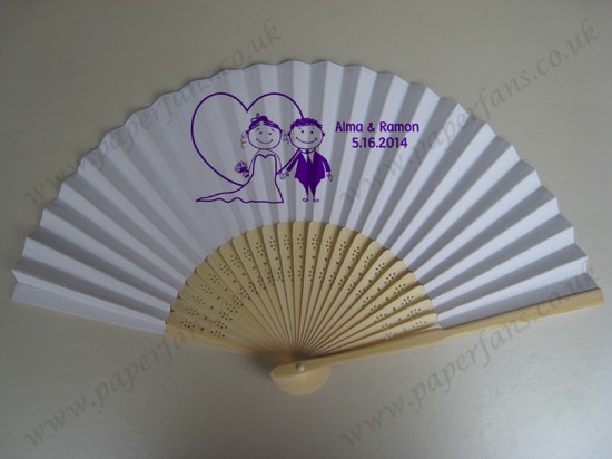 personalized design wooden hand fans wedding